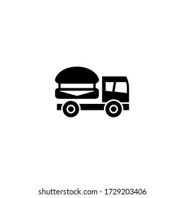 Food delivery icon in black solid flat design icon isolated on white background