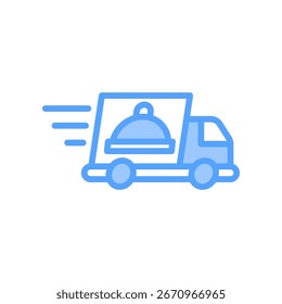 Food Delivery Icon blue Vector Illustration
