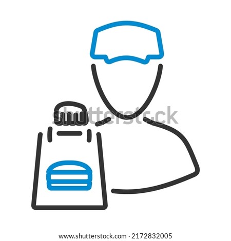 Food Delivery Icon. Editable Bold Outline With Color Fill Design. Vector Illustration.