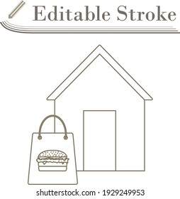 Food Delivery Icon. Editable Stroke Simple Design. Vector Illustration.