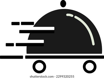 Food delivery icon. Fast deliver food symbol. Template silhouette design for mobile app and website, Restaurant and cafeteria. Replaceable vector design. Vector illustration.