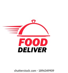 Food delivery icon. Fast, express service. Restaurant logo. Vector on isolated white background. EPS 10