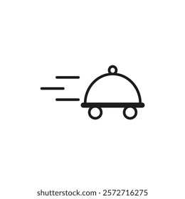 Food delivery icon flat line symbol set.