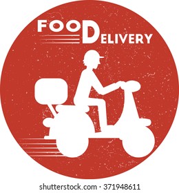 Food delivery icon. Flat minimal vector illustration for web or print