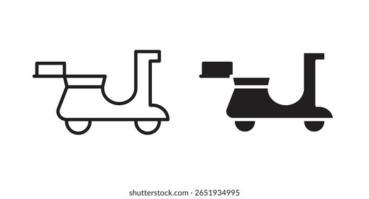 Food delivery icon. Flat and stroke versions. Graphic elements.