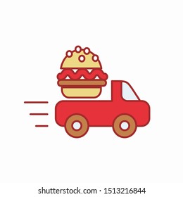 Food delivery icon. Flat style. Vector illustration