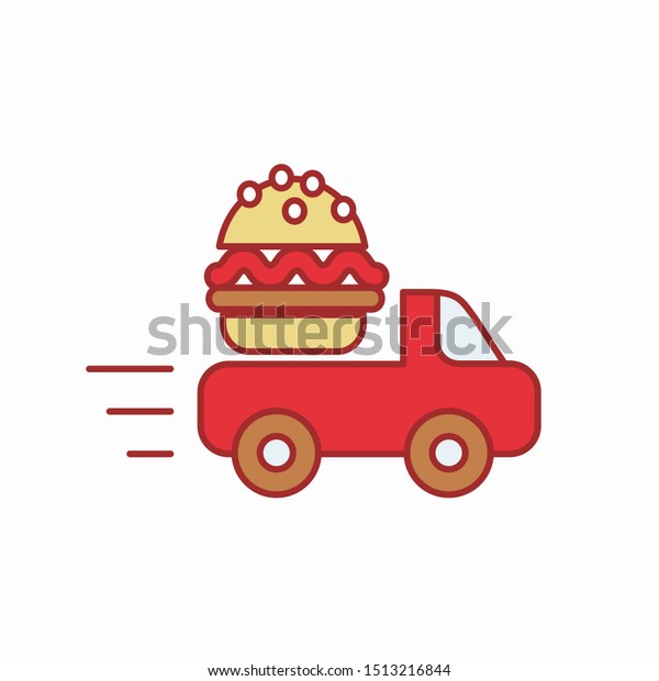 Food\
delivery icon. Flat style. Vector\
illustration