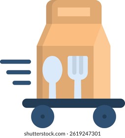 Food Delivery Icon Flat Vector Illustration