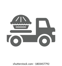 Food delivery icon, Gray vector isolated on a white background