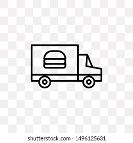 Food delivery icon isolated on transparent background. Transportation symbol modern, simple, vector, icon for website design, mobile app, ui. Vector Illustration