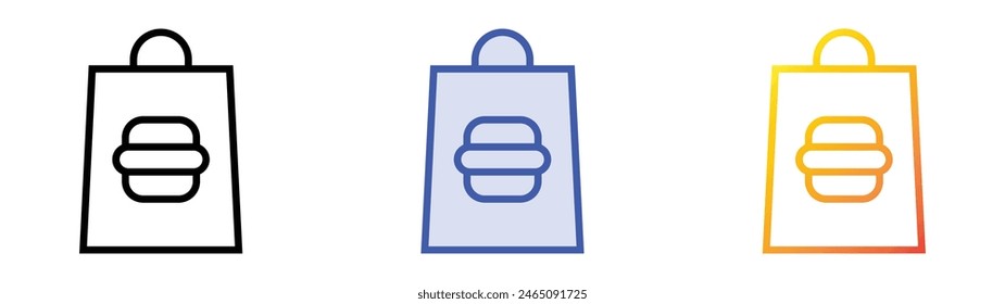 food delivery icon. Linear, Blue Fill and Gradient Style Design Isolated On White Background