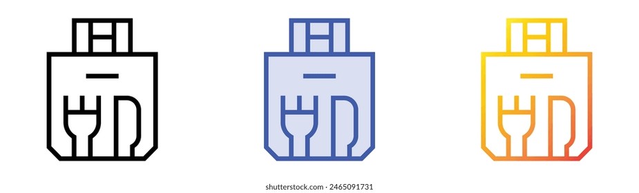 food delivery icon. Linear, Blue Fill and Gradient Style Design Isolated On White Background