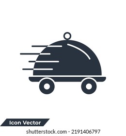 food delivery icon logo vector illustration. Fast delivery food symbol template for graphic and web design collection