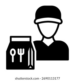 Icono de entrega de alimentos Ilustración vectorial mixta