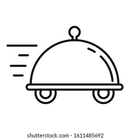 Food delivery icon. Outline food delivery vector icon for web design isolated on white background