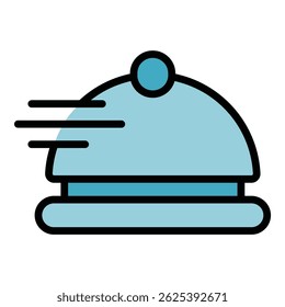 Food delivery icon outline vector. Meal order. Fast service color flat