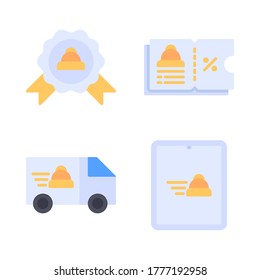 Food Delivery icon set = award food, ticket, food delivery truck, tablet.
Perfect for website mobile app, presentation, illustration and any other projects.