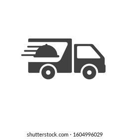 Food delivery icon with simple black and white design 