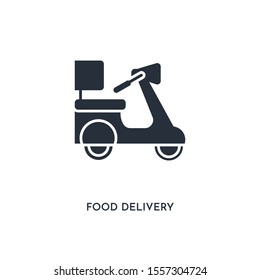 food delivery icon. simple element illustration. isolated trendy filled food delivery icon on white background. can be used for web, mobile, ui.