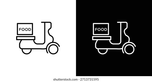 Icono de entrega de alimentos. Símbolo plano simple. Ilustración de pictograma de contorno negro perfecto