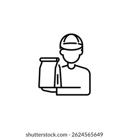 Food delivery icon. Simple food delivery icon for social media, app and web design. Vector illustration.