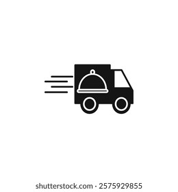 Food delivery icon Simple thin line flat symbol