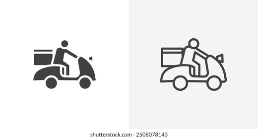 Food delivery icon in solid and outlined style