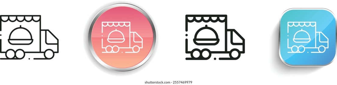 food delivery icon. Thin Linear, Regular and Button Style Design Isolated On White Background