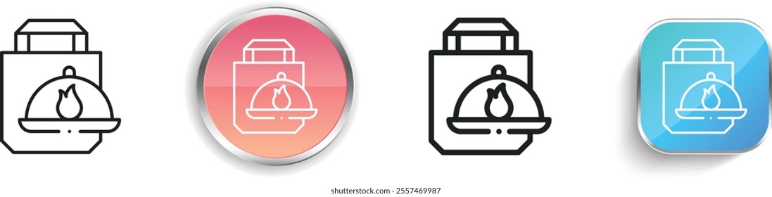 food delivery icon. Thin Linear, Regular and Button Style Design Isolated On White Background