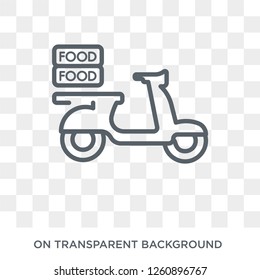 food delivery icon. Trendy flat vector food delivery icon on transparent background from general  collection. High quality filled food delivery symbol use for web and mobile
