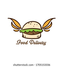 food delivery icon vector graphic element sign logo