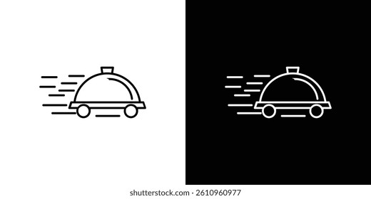 Food delivery icon Vector isolated outline drawing.