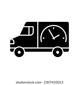 Food delivery icon vector. Takeaway food illustration sign. fast food symbol. Restaurant on wheels logo.