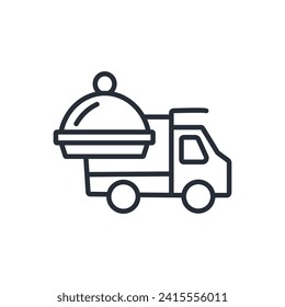 Food Delivery icon. vector.Editable stroke.linear style sign for use web design,logo.Symbol illustration.