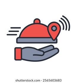 Food delivery icon. vector.Editable stroke.linear style sign for use web design,logo.Symbol illustration.