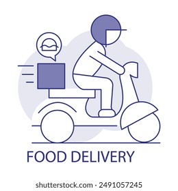 Food Delivery Icons: Food Order, Online Food Delivery, Service, Takeout, Restaurant Delivery, Fast Food Delivery, Meal.