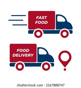 Food delivery icons set. Fast delivery. Vector illustration
