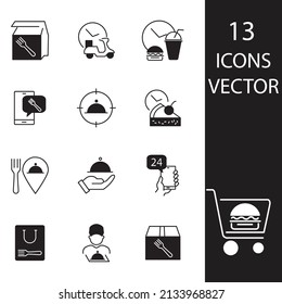 Food delivery  icons set . Food delivery pack symbol vector elements for infographic web