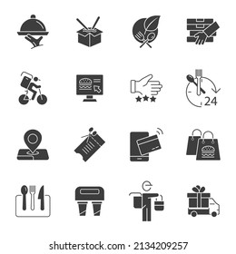 Food delivery icons set . Food delivery pack symbol vector elements for infographic web