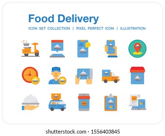 Food And Delivery Icons Set. UI Pixel Perfect Well-crafted Vector Thin Line Icons. The illustrations are a vector.