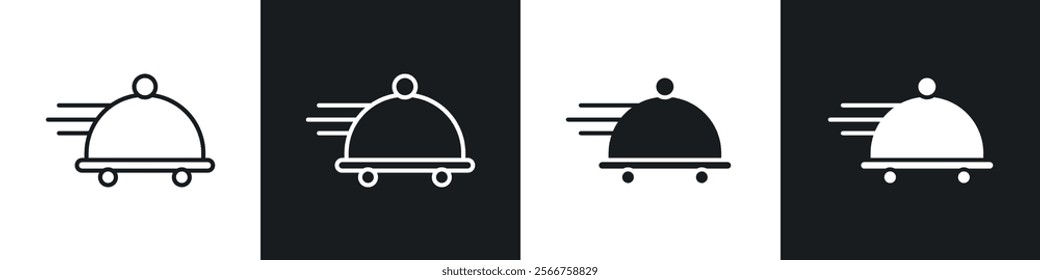 Food delivery icons in Thin line black color. flat simple vector symbols illustration.