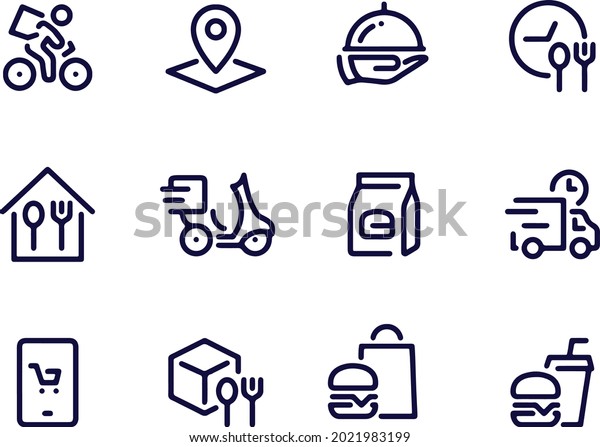 \
Food Delivery icons\
vector design 