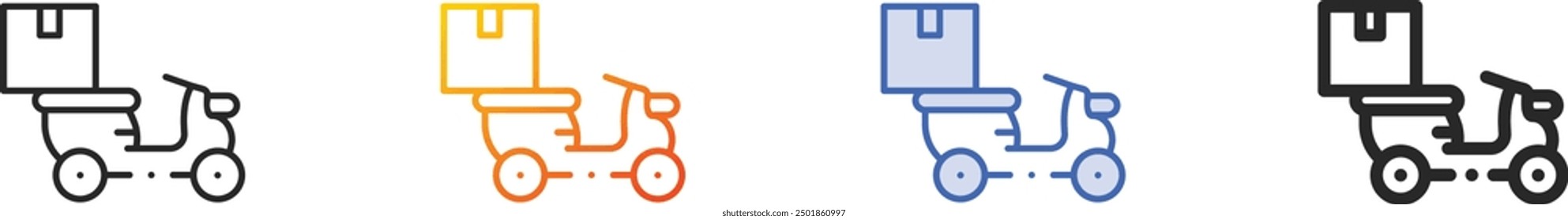 icono de la entrega de alimentos. Diseño lineal delgado, degradado, trazo azul y estilo audaz aislado sobre fondo blanco