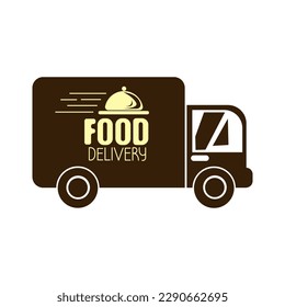 Food delivery illustration in color cartoon style. Editable vector graphic design.
