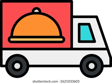 Food Delivery Line Filled Vector Icon Design