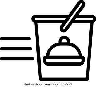 Food Delivery Line Icon Free