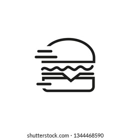 Food delivery line icon. Hamburger, dinner, fast food. Takeaway concept. Can be used for topics like cafe, meal, menu