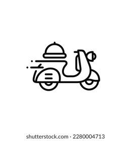 Food delivery line icon isolated on white background