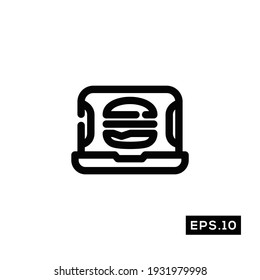 Food delivery line icon. Online food delivery icon Vector Illustration Template For Web and Mobile