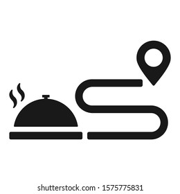 Food delivery location icon. Vector graphics.